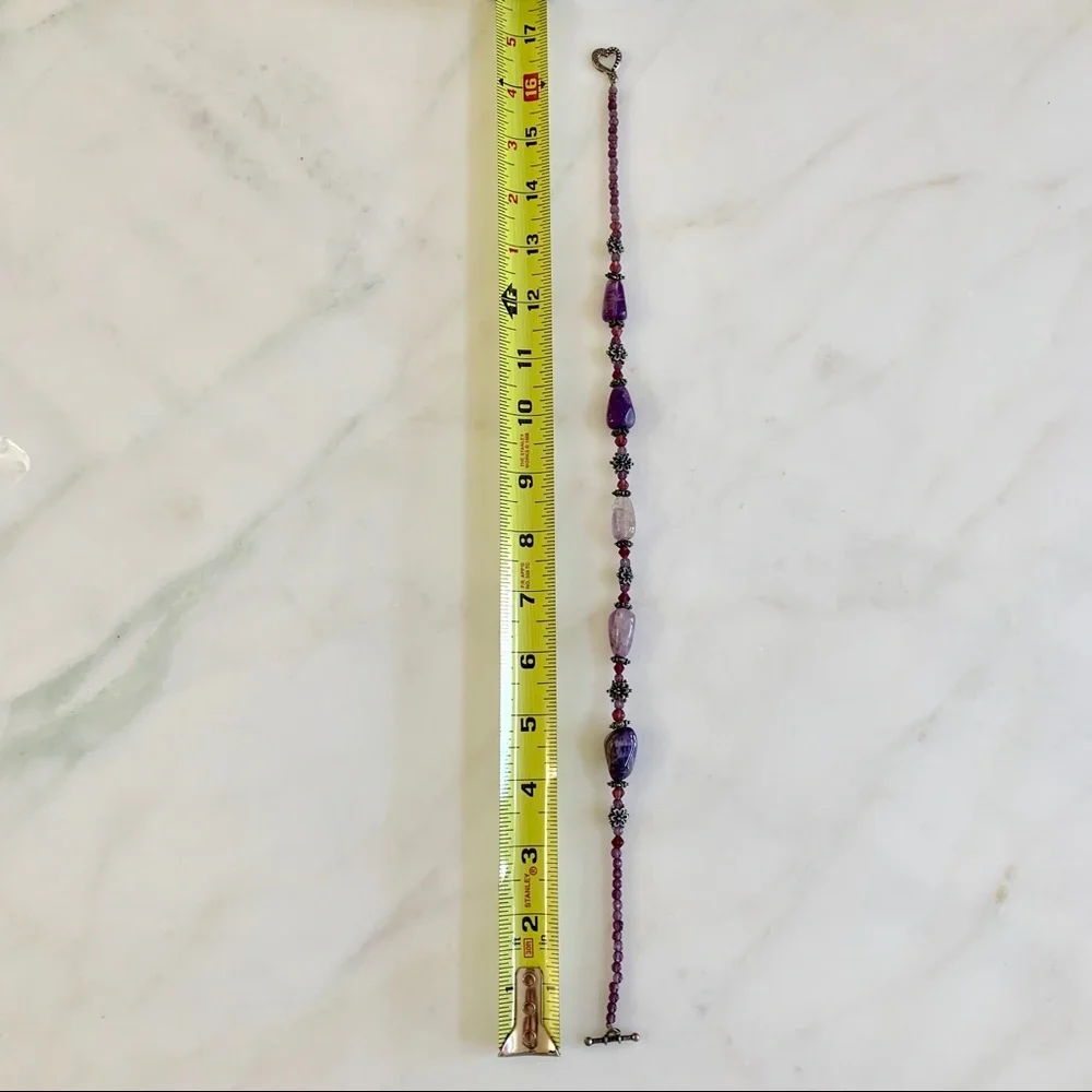 Purple Stone & Silver Necklace